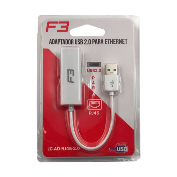 Cabo Adaptador de Rede USB 2.0 para RJ45 10/100 JC-1192