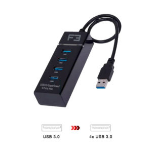 HUB USB 3.0 4 Portas Preto JC-HUB304