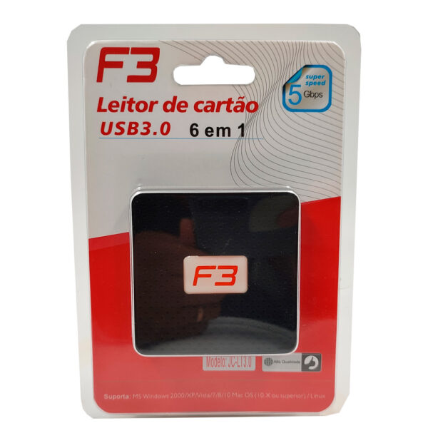 Leitor de cartão USB 3.0 Preto JC-LT3.0 5