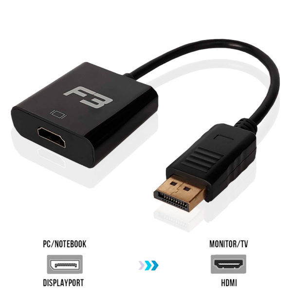 Cabo Adaptador Conversor DisplayPort para HDMI