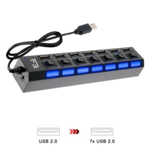 HUB Usb 2.0 7 Portas Chaveadas