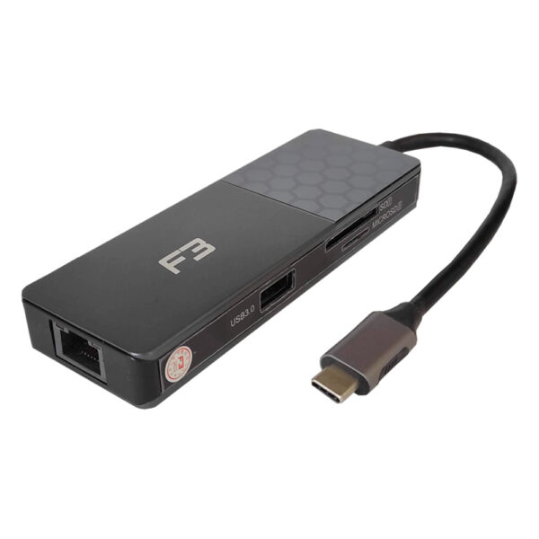 Hub Adaptador Type-c 7 em 1 Para HDMI - Type-c - USB 3.0 - Micro SD - SDe LAN 1