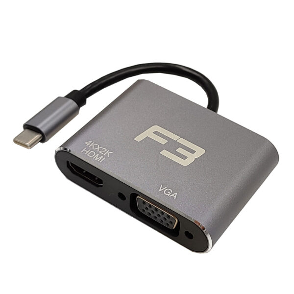 Cabo-Adaptador-2-em-1-USB-C-3.1-Type-C-Para-HDMI-4K-e-VGA