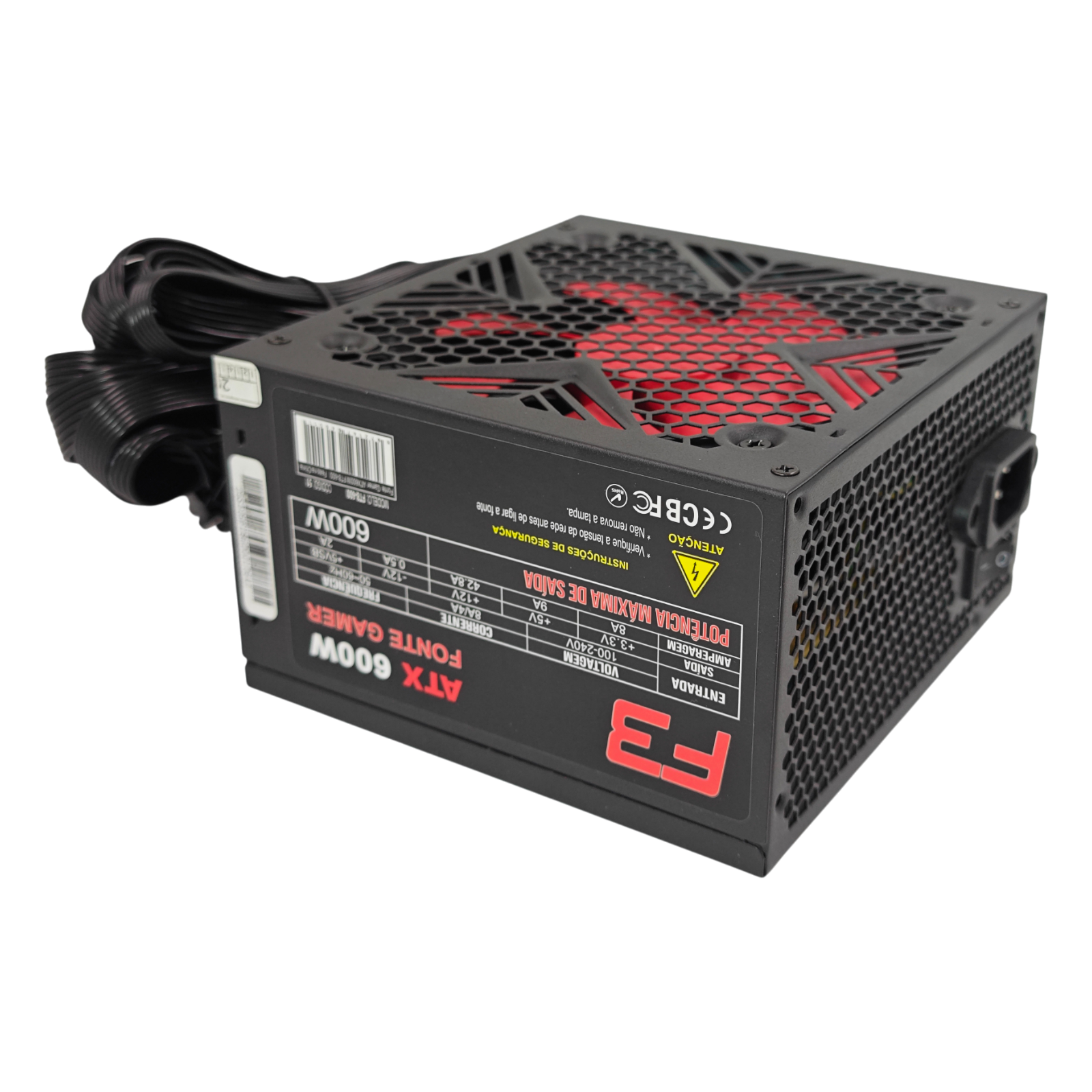 Fonte F3 ATX 600W 80 Plus Bronze com cabo de força - Imagem 8